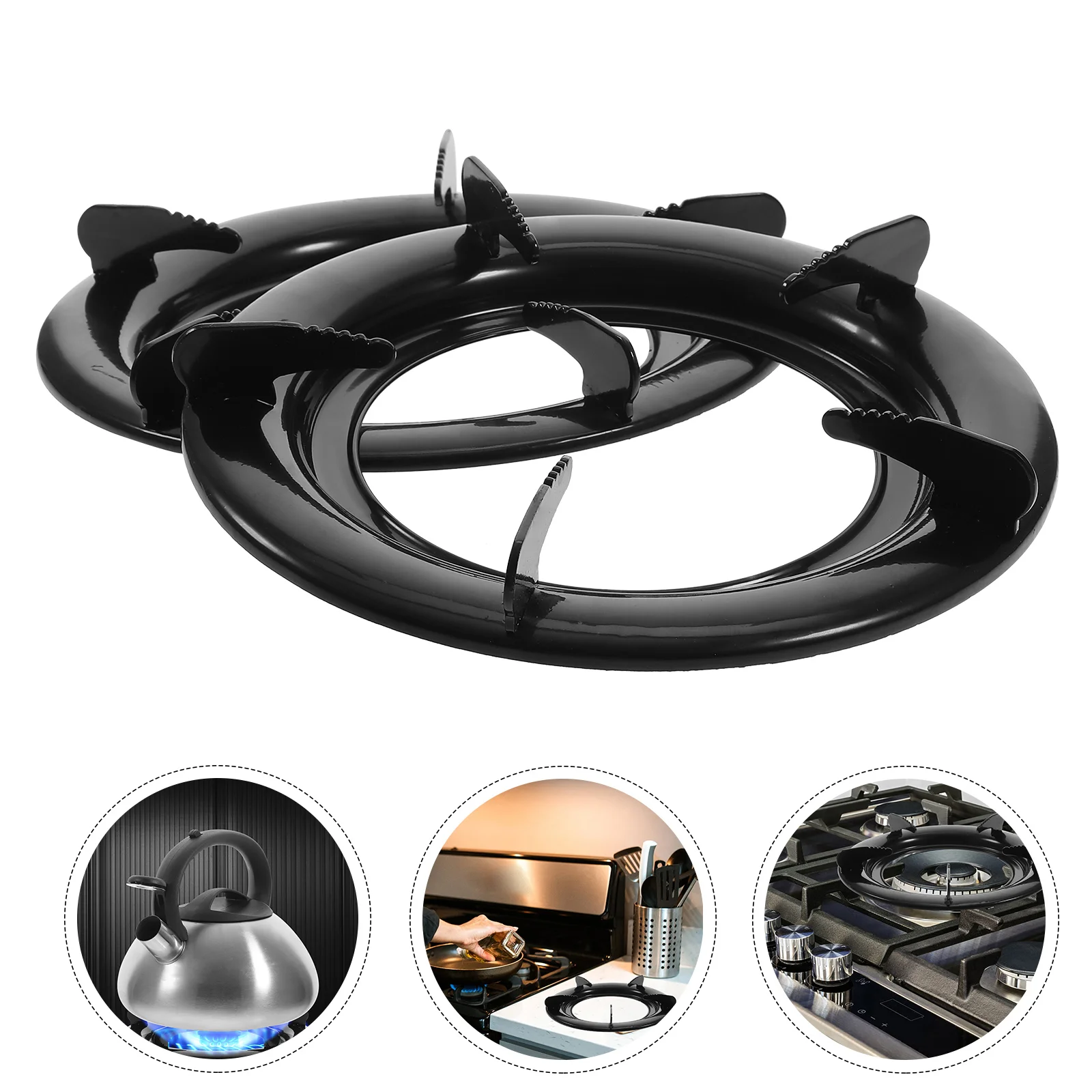 

2 Pcs Gas Stove Bracket Ring Trivet Grates Pan Set Cooktop Burner Support Racks Replacement Wok