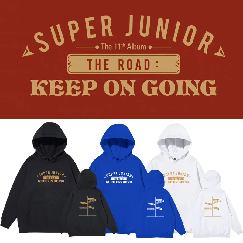 

2022 Korean Style Kpop SUPER JUNIOR New Album The Road Keep on Going Hoodie Sweatshirts Pullovers Harajuku Streetwear Hoody Tops