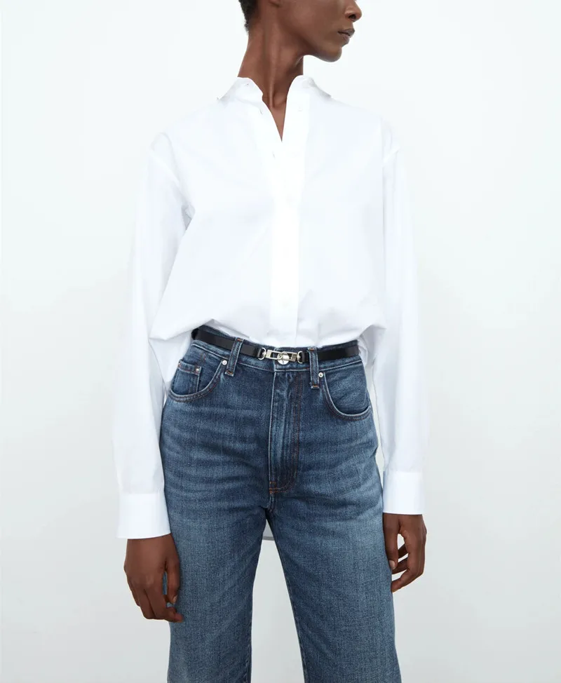 

Women Shirt Solid Color Long Sleeve Office Lady Blouse