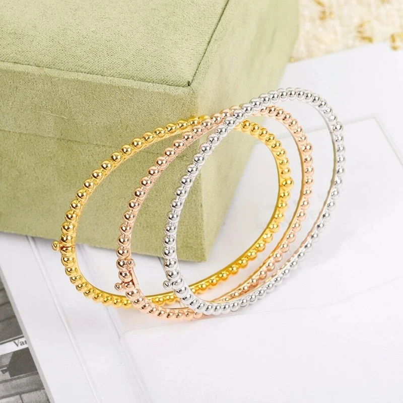 

New Products Famous European Brand Hot Selling Round Beads With Rose Gold Bracelets Women's Fashion Party Luxury Jewelry Gifts