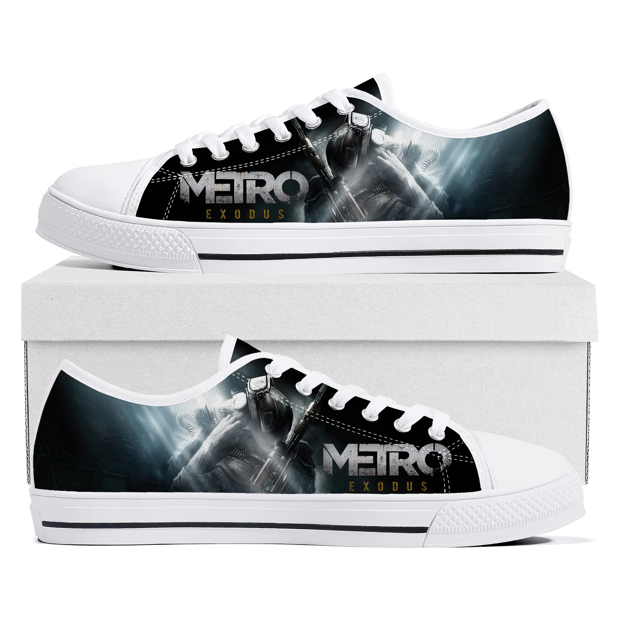 

Metro Exodus Low Top Sneakers Cartoon Game Womens Mens Teenager High Quality Fashion Canvas Sneaker Couple Custom Built Shoes