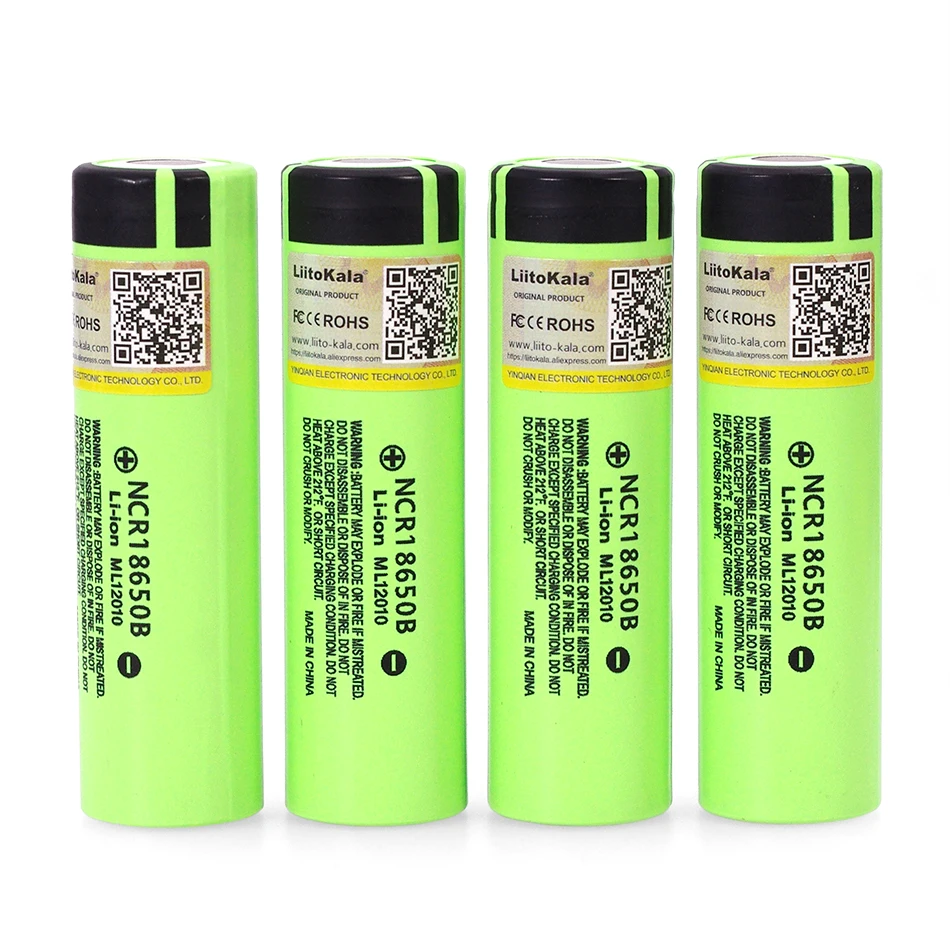 

4pcs 2019 Original Liitokala 18650 3400mAh NCR18650B 3.7V 3400 Rechargeable Lithium Battery for Flashlight Batteries