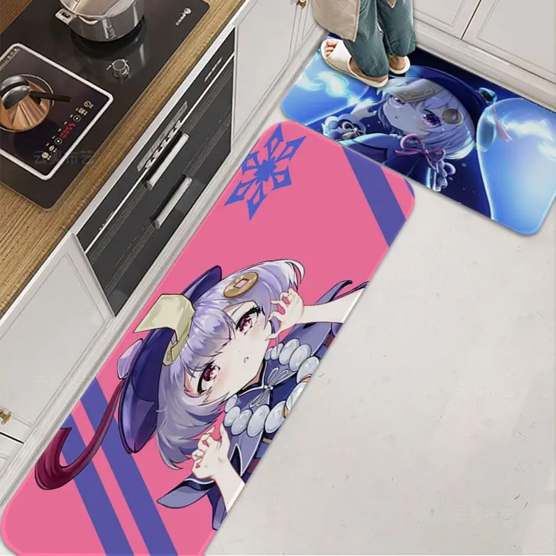 

Genshin Impact Qiqi Floor Mat Retro Multiple Choice Living Room Kitchen Rug Non-Slip Alfombra