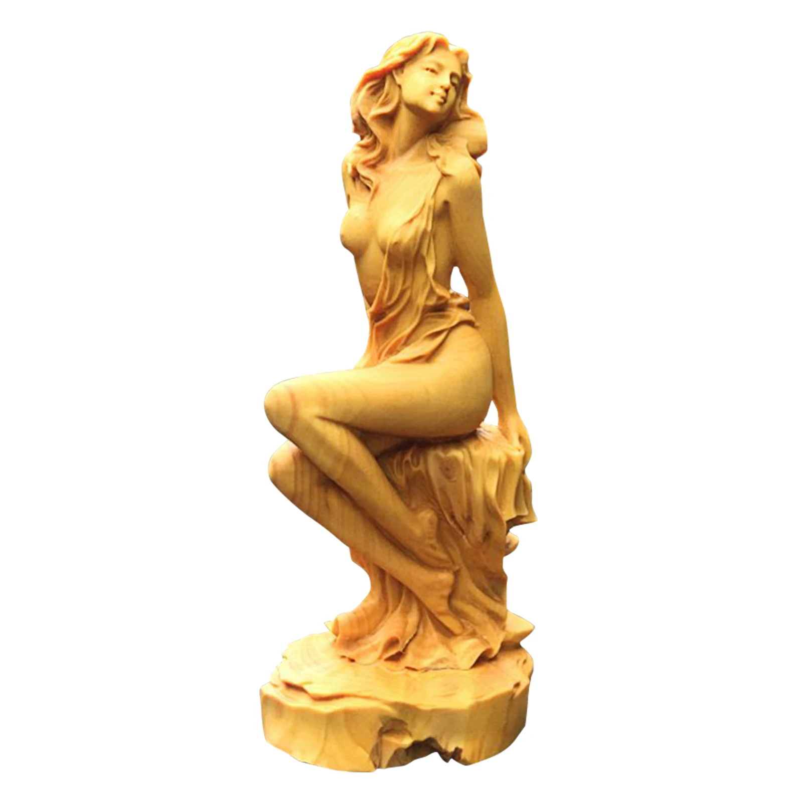 

Home Decor Office Gift Craft European Style Beautiful Women Sculpture People Figurine Boxwood Statue Housewarming Hand Carving
