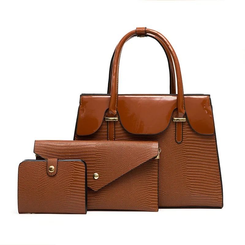 New European and American Vintage Handheld Fashion Diagonal Straddle Bag Large Capacity Three Piece Set Mother Bag