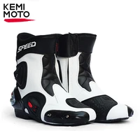 motorcycle riding boots motorsport racing boots pu leather motorbike locomotive shoes protective gear for men