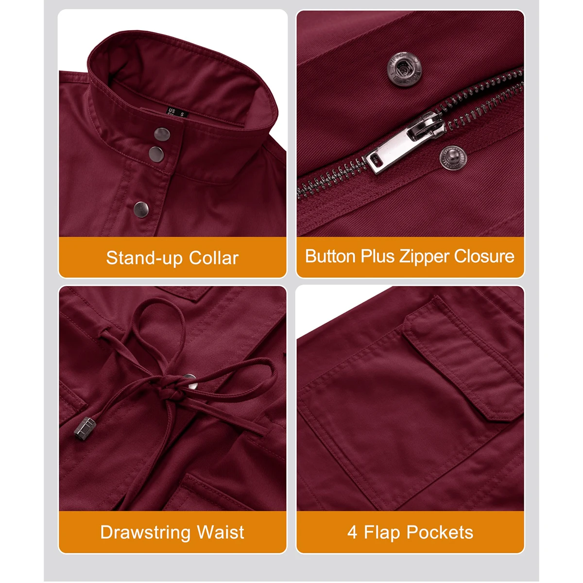 Женская Ветровка MAGCOMSEN Повседневный Анорак С Завязкой На Талии Застежка-молния 4