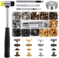 120 set snap fasteners kit for leather 12mm metal button press studs with tools leather snaps for jackets bracelets bags clothes