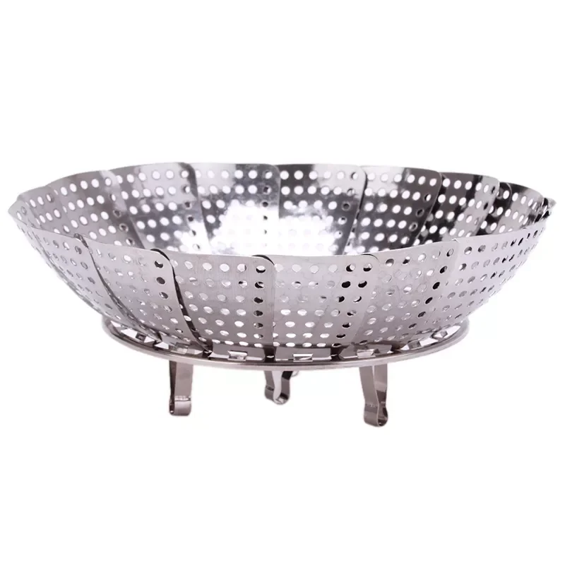 

2022New Stainless Steel Multifunctional Steamer Plate Silver Magic Retractable Folding Steaming Fruit Plate Disk
