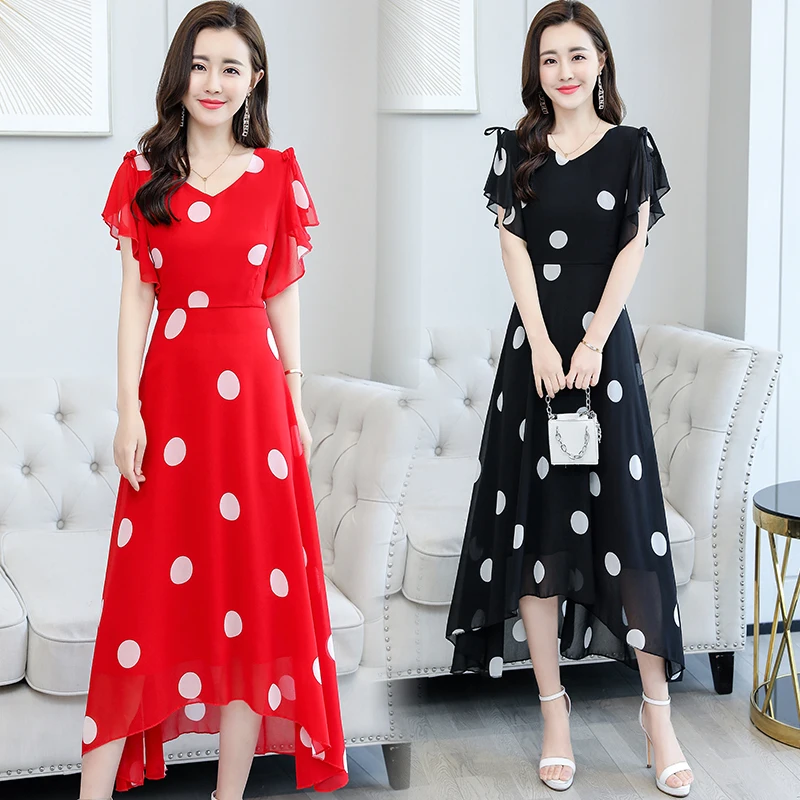 Женское шифоновое платье TingYiLi с цветочным принтом и V-образным вырезом