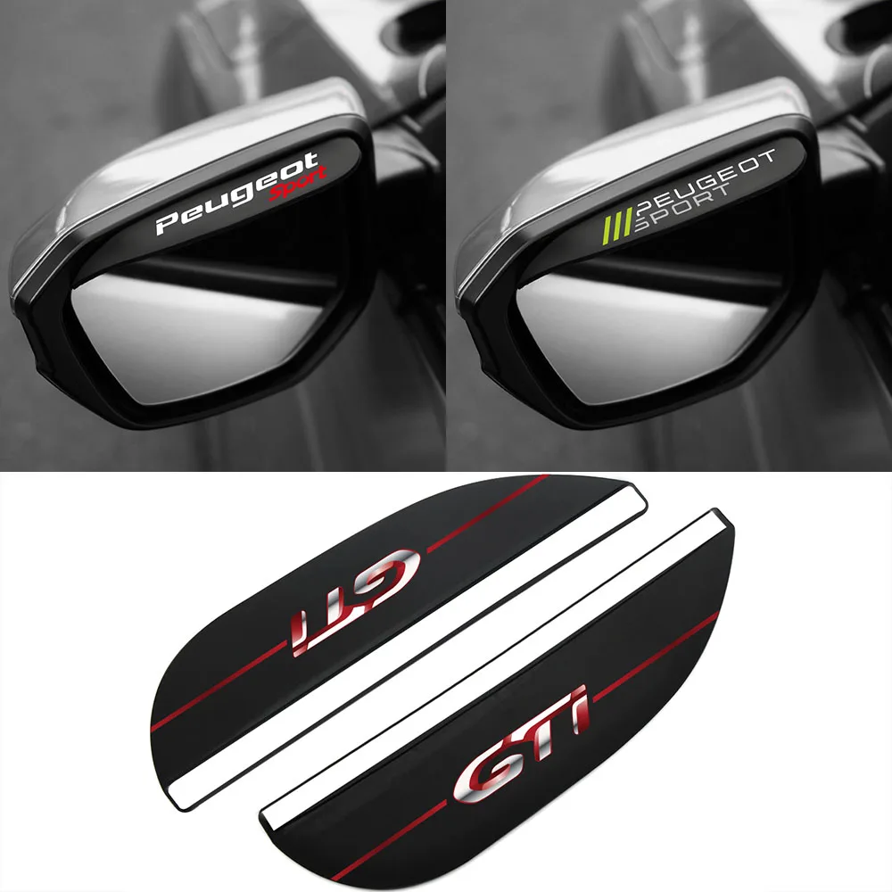 2 шт. силиконовые автомобильные наклейки на зеркало заднего вида для Peugeot Sport GTI 208