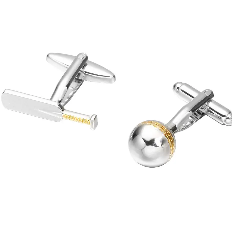 Cricket Football Cufflinks Luxury Golden Color Sports Cufflinks Men's French Shirt Cuff Links Suit Wedding Birthday Gift