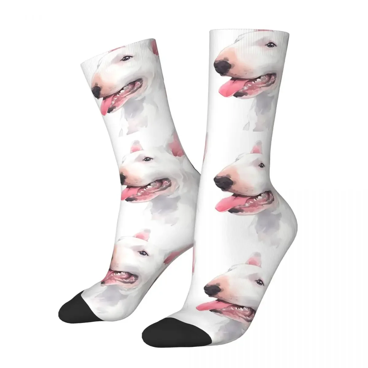 Счастливые мужские носки белые акварельные художественные ретро-Носки с