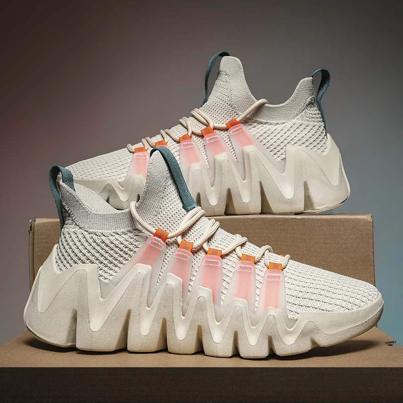 

Мужские высокие кроссовки, повседневная Ультралегкая дышащая обувь для бега, нескользящая Уличная обувь для ходьбы, 2023