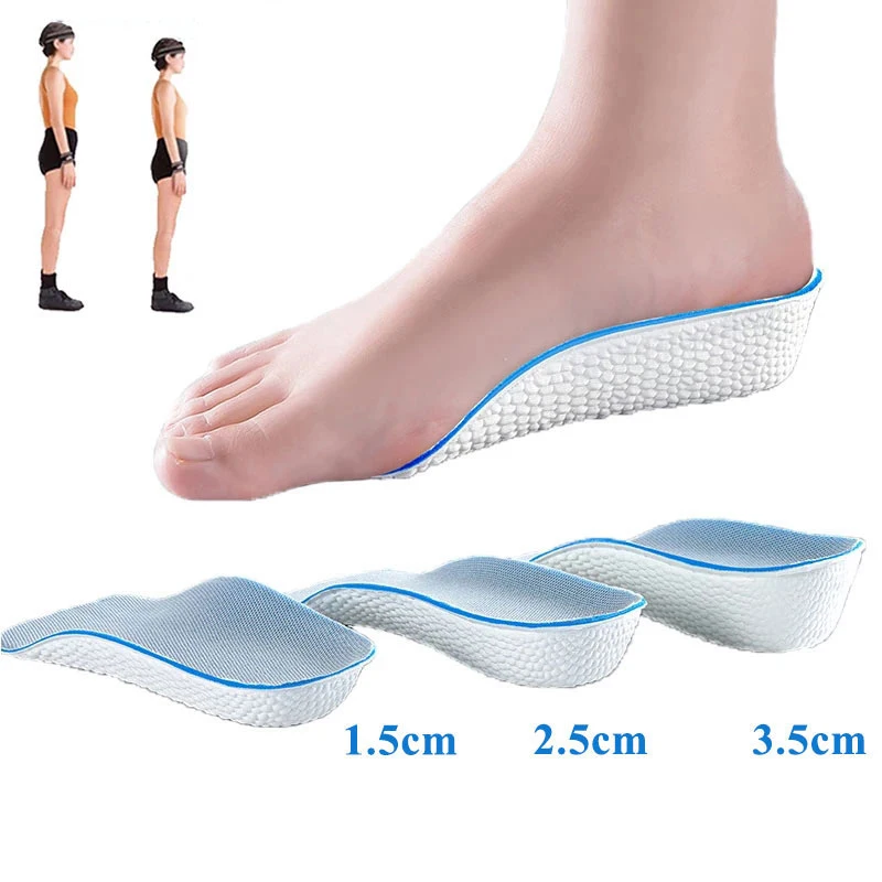 Women Height Increase Insoles Invisible Half Insole 3.5cm Adult Heel Lift Sports Shoes Pads Girls Heightening Inserts Brioche