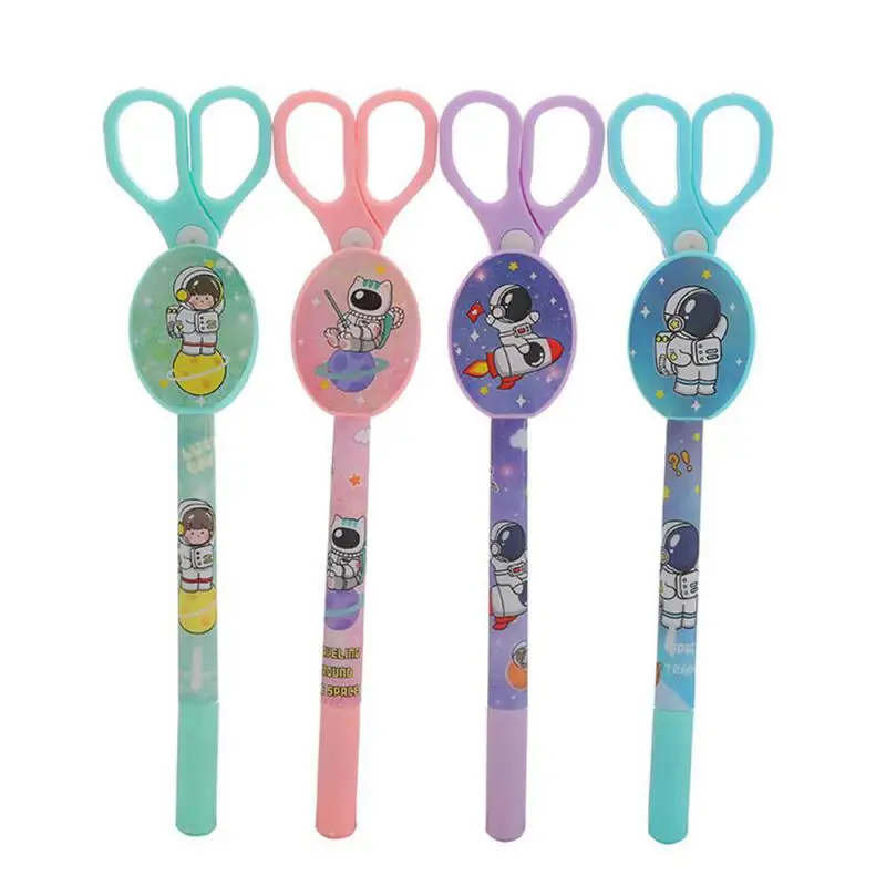 Креативные гелевые ручки с ножницами милые Мультяшные астронавты серия для