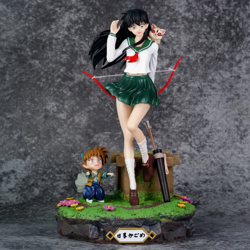 

27cm GK InuYasha Higurashi Kagome Shippou Anime PVC Action Figure Toy Collection Model Doll Adult Kids Toys Doll Gifts