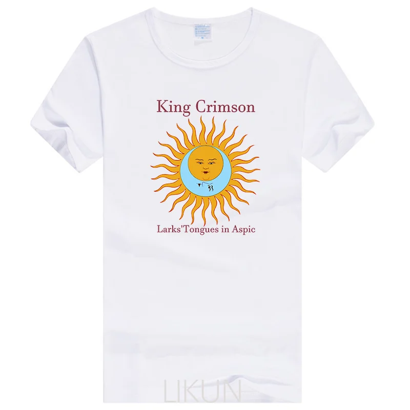 

Men Brand Tshirt Summer Top Tees King Crimson Men's Larks' Tongues in Aspic White T-shirt 5xl Large Unisex Men Tee Shirt Print