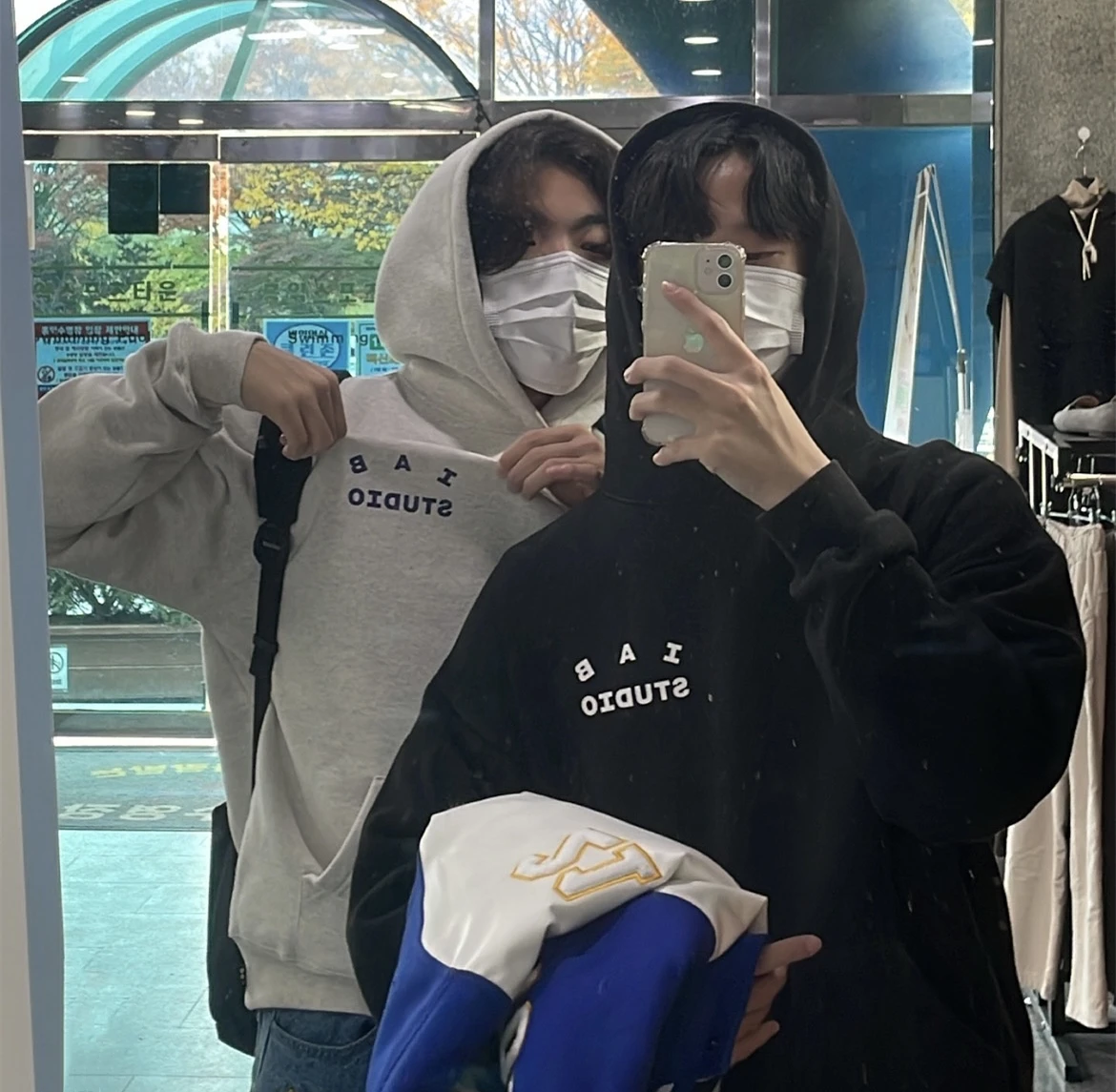 IAB Studio Sweatshirts Men's Casual Sports Cool Pullover Printed Fleece Oversized Hoodie Fashion Hip Hop Streetwear Men's