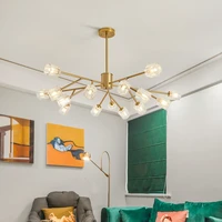 nordic magic beans living room chandeliers post modern dining bedroom creative atmosphere luxury golden crystal molecule lamp