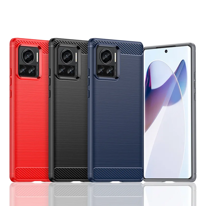 

Soft TPU Case for Motorola Moto X30 Pro Brushed Carbon Fiber Cover for Motorola Moto X30Pro Anti Full Protective Shell