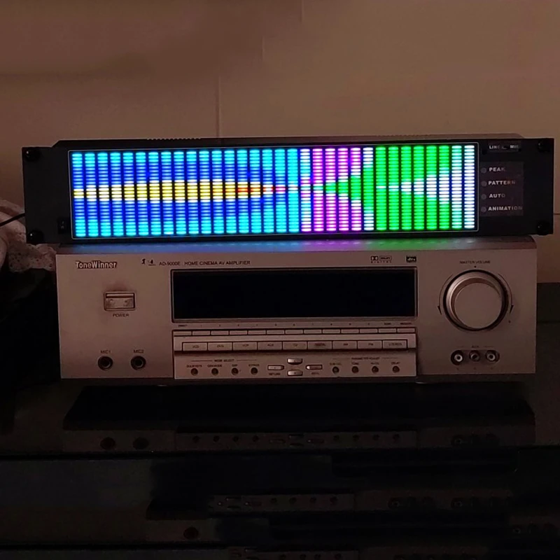 2U стойка RGB музыкальный спектр Ритм Светильник с голосовым управлением проводное