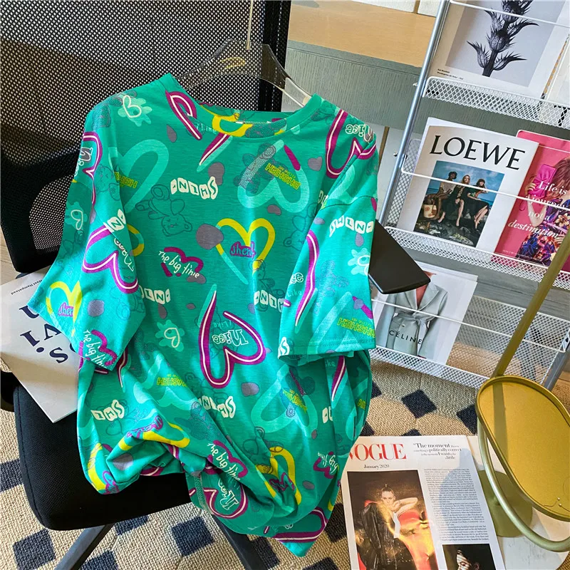 

Футболка женская оверсайз с принтом в виде букв в стиле «бойфренд»