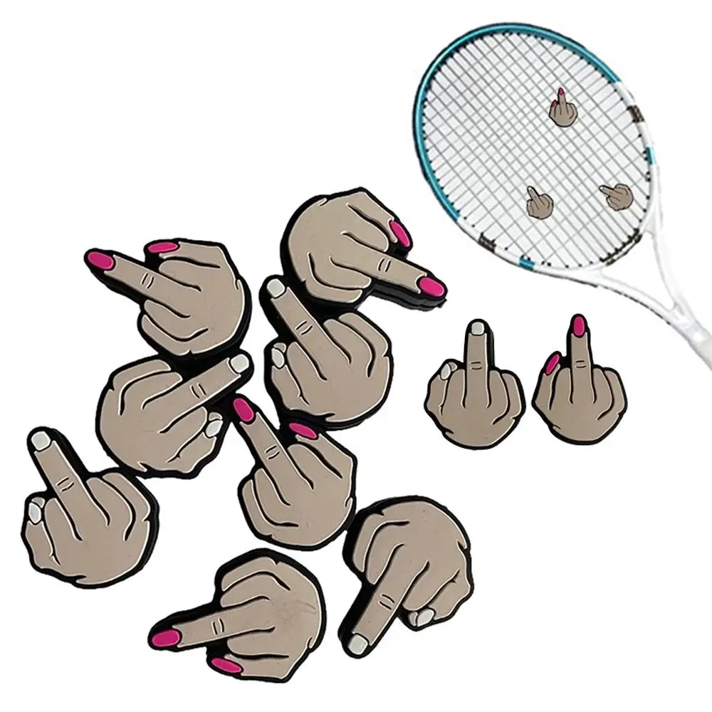 

1Pc Tennis Racket Shock Absorber Silicone Personality Human Head Shape Shock Absorption Vertical Middle Finger Shock Absorber