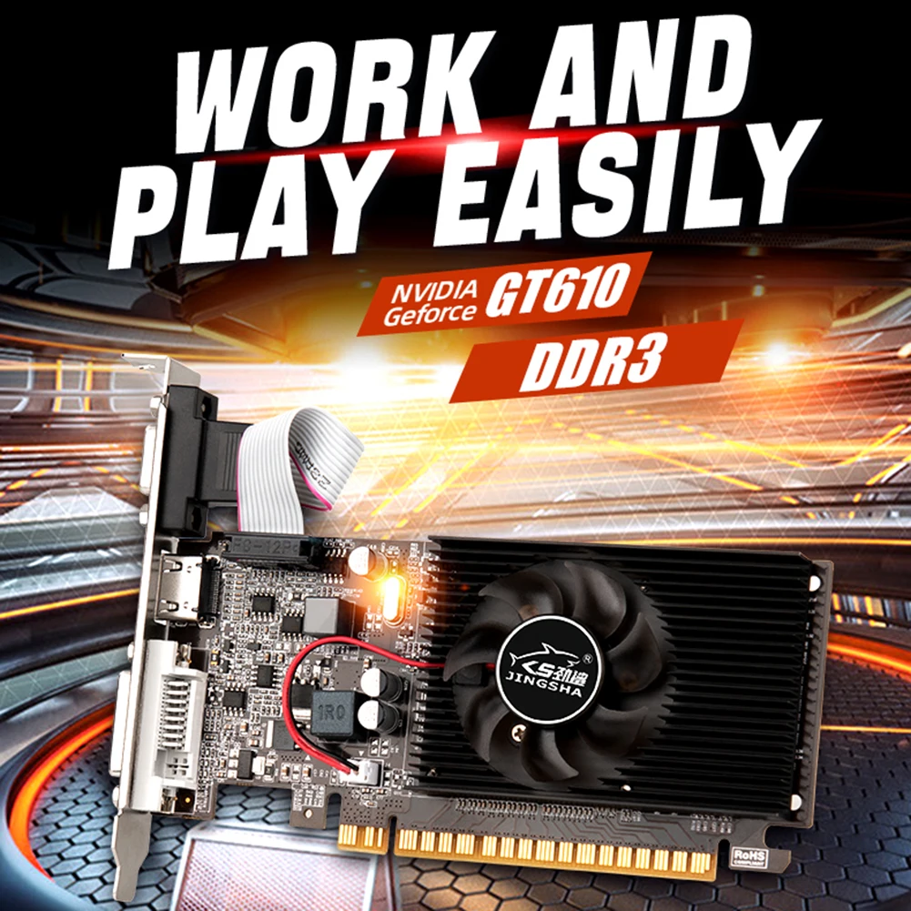 

Видеокарта GT610, 810 МГц, DDR3, 1 Гб