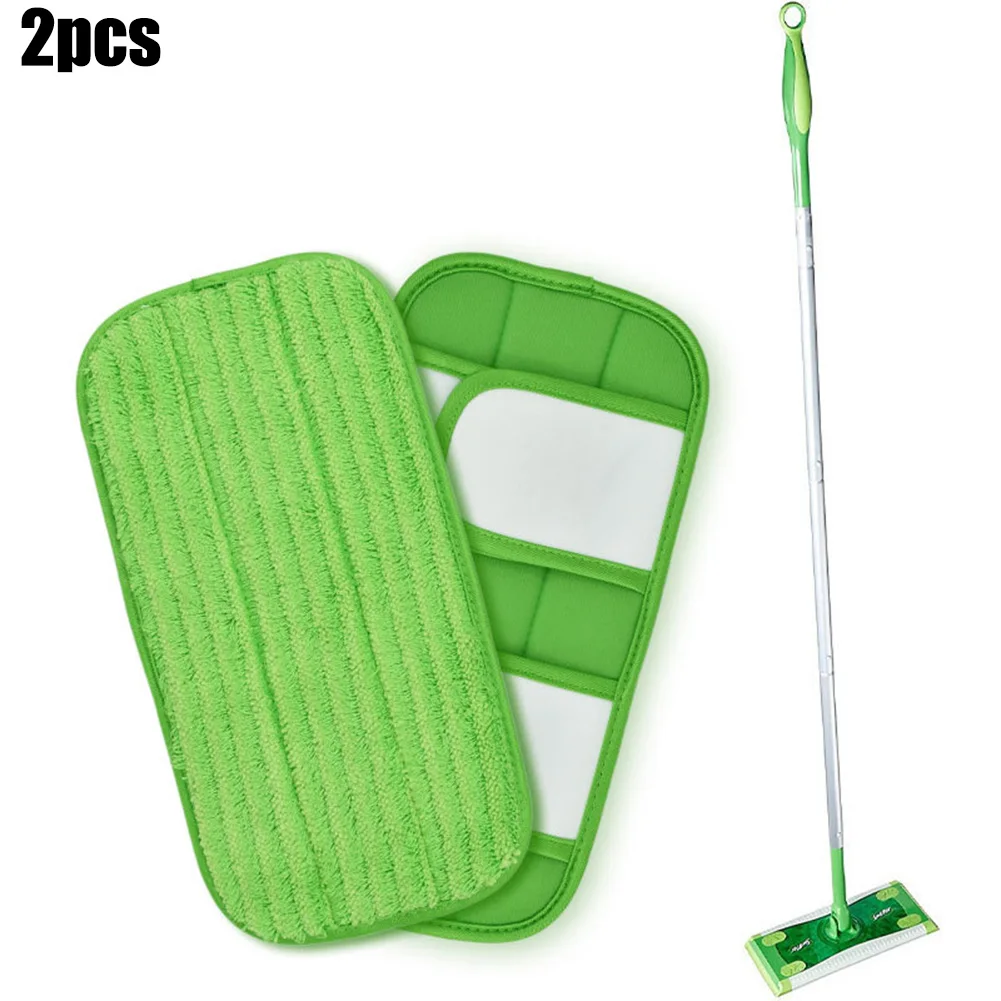 

2Pcs Microfiber Reusable Mop Pads Fits For Swiffer Sweeper 12 Inch Washable Fiber Cloth Cleaner Head Accessory Household Mopping