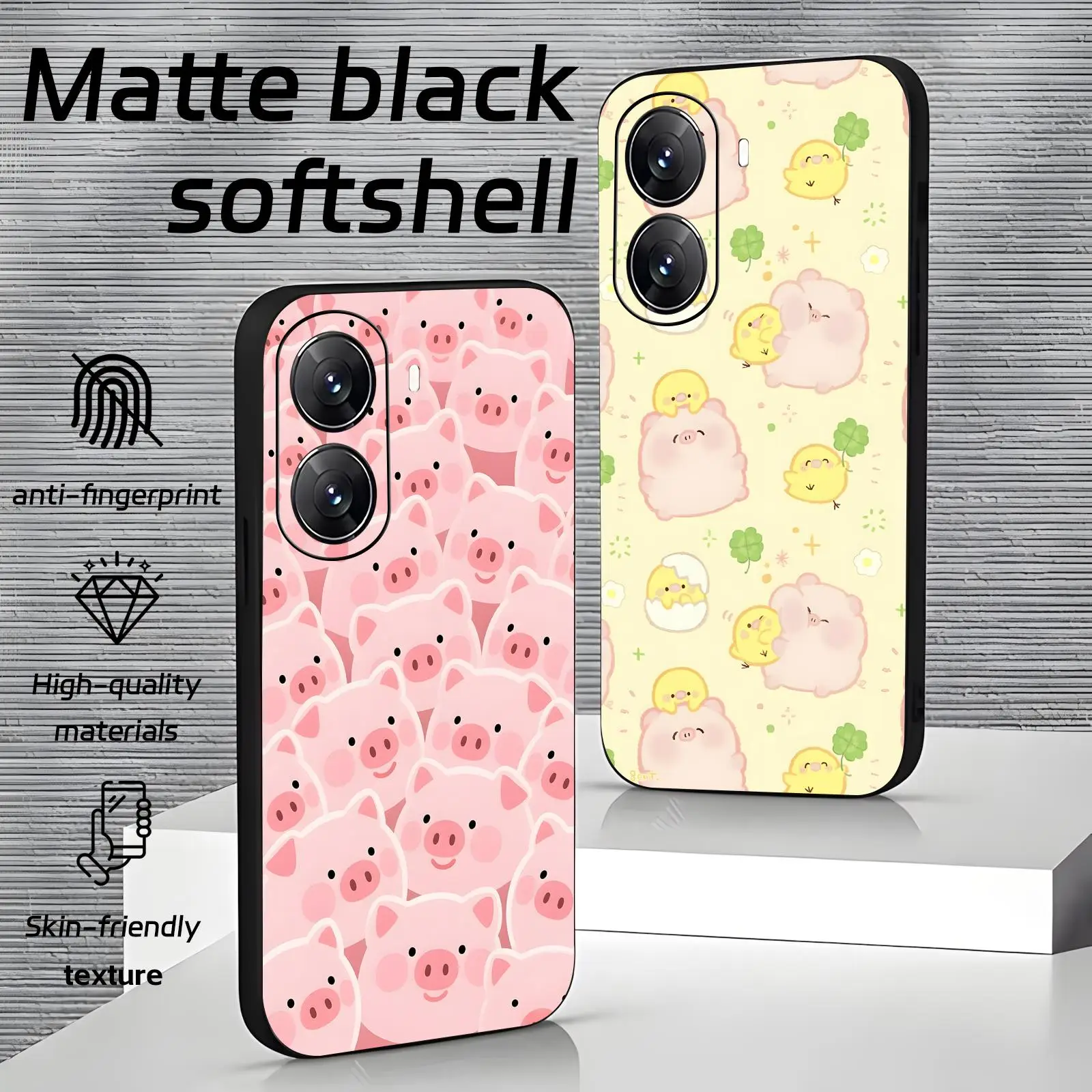 Фото Чехол для телефона Xiaomi POCO M7 M6 M5 X8 X7 X6 F8 F7 F6 Pro 5G, мягкий черный противоударный чехол с милым поросенком №1