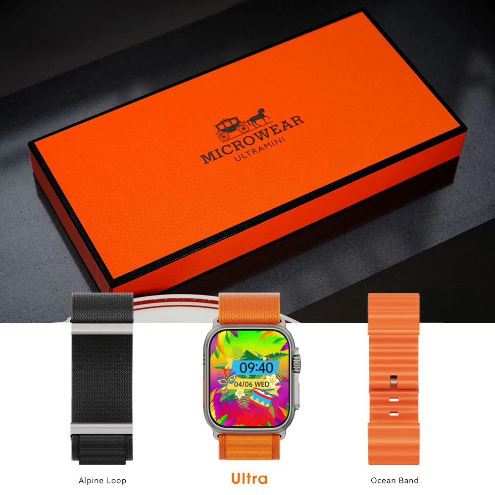 

W69 Mini Ultra Smart Watch Women Men 45mm 1.95 Inch Bluetooth Call NFC Voice Assistant GPS Micro Wear Ladies Mother's Day Gift