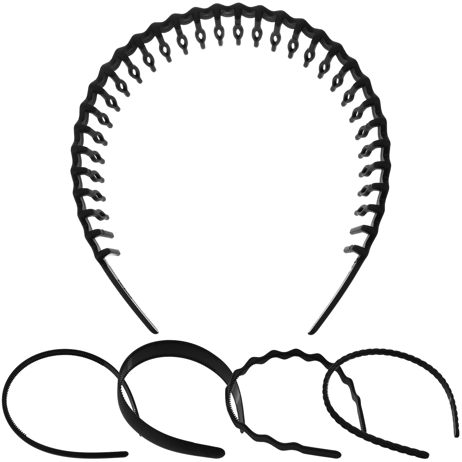 

5pcs Women Headbands Face Washing Hair Bands Sports Headbands Plastic Headbands with Teeth