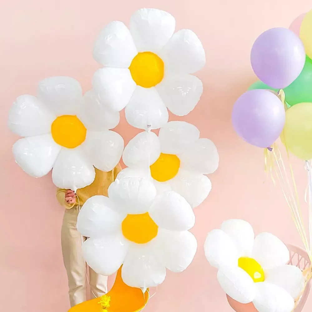 

White Daisy Flower Foil Balloon multi size sunflower balloons baby shower Birthday wedding party decoration Hot Photo Props