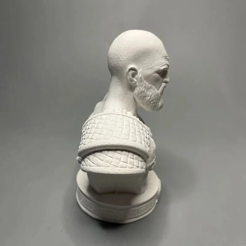 Фото Гипсовая статуя God Of War Кратос Бюст Скульптура Креативные персонализированные украшения Специальные праздничные подарки №5