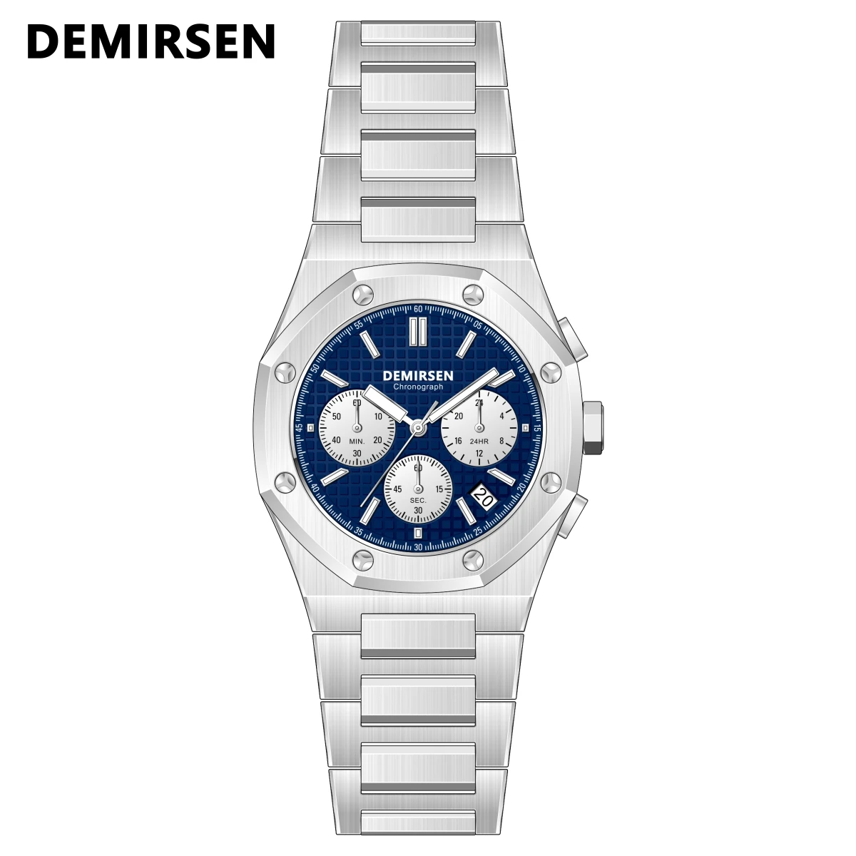 

Мужские светящиеся часы для дайвинга Demirsen Sapphire, кварцевый хронограф Vk63 Move Men t 316 из нержавеющей стали, водонепроницаемые мужские наручные ча...