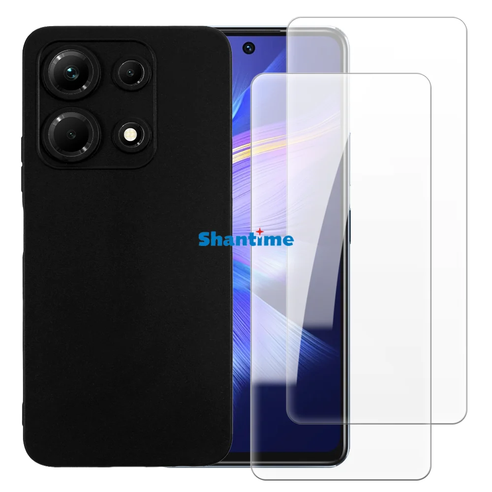 Мягкий чехол + комплект из 2 защитных пленок закаленного стекла для Infinix Note 30 4G X6833