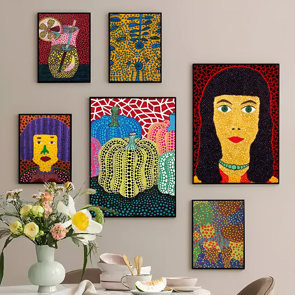 Классические винтажные постеры Yayoi Kusama декоративные наклейки для комнаты бара