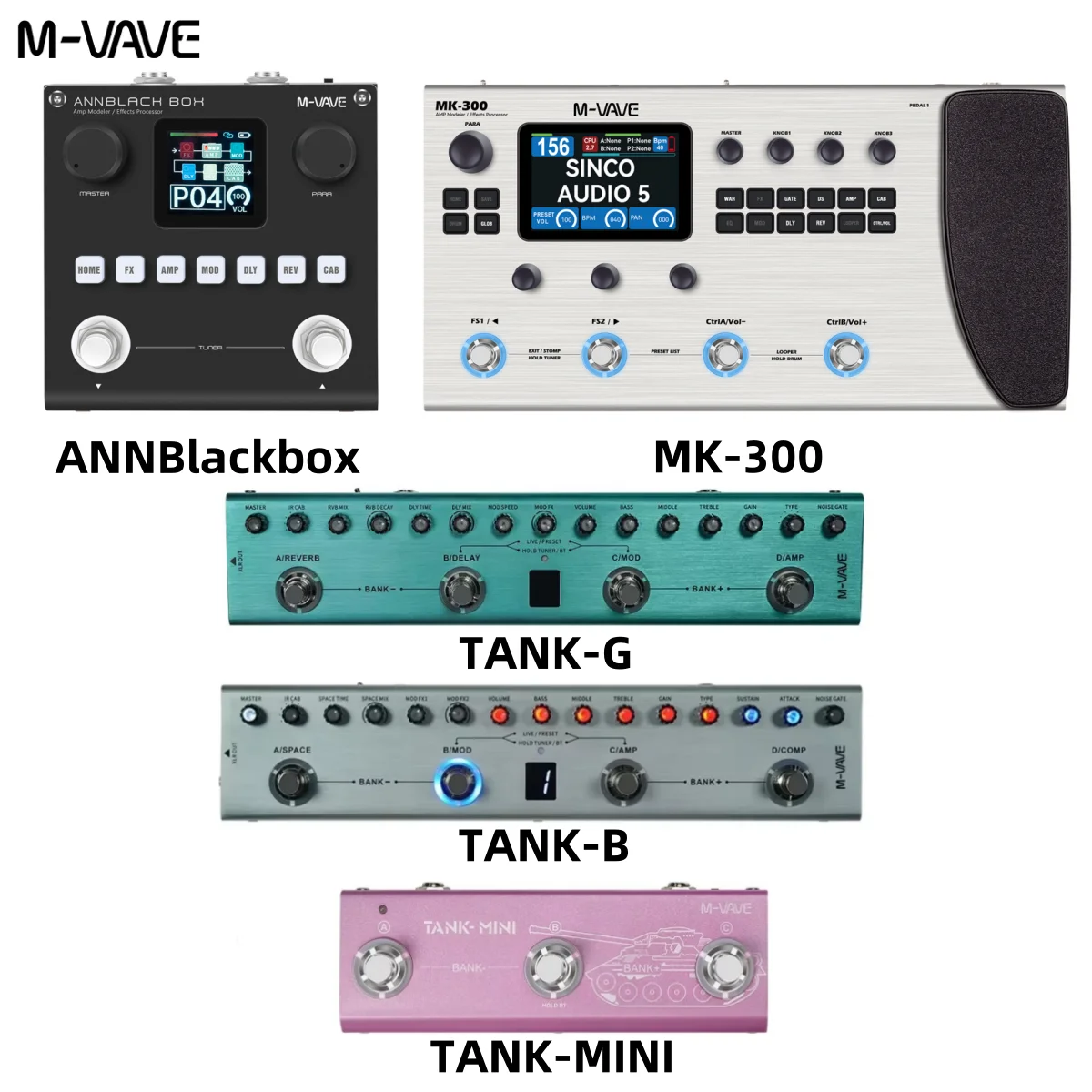 M-VAVE Tank-G/B/MINI ANNBlackbox MK-300 Педаль мультиэффектов ...
