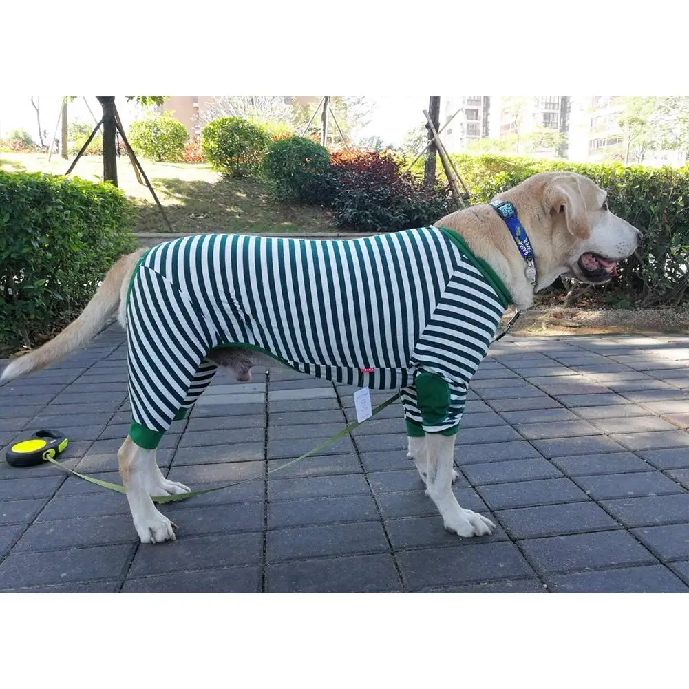 

Пижама для собак в полоску, воздухопроницаемое Мягкое хлопковое пальто на молнии, одежда для собак, комбинезон, костюмы, товары для домашних...