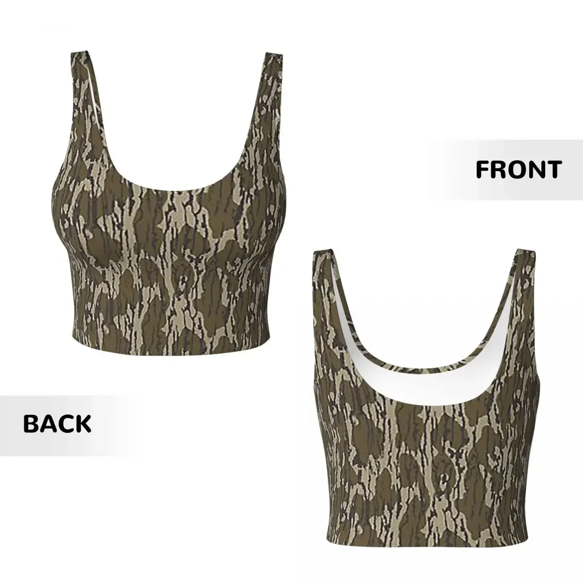 Женский спортивный бюстгальтер-топ Custom Everything Bottom Lands Camo с высокой степенью поддержки для фитнеса, тренировок и йоги (art.: 3920dca50bee4) - 3920dca50bee4