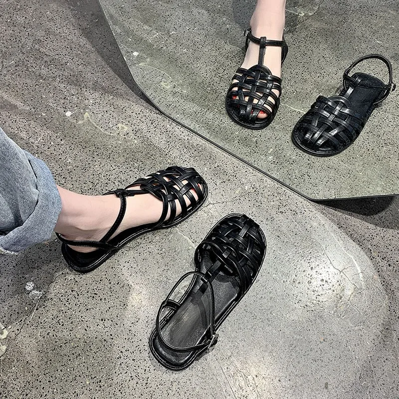 Beige High Heel Sandals Retro Women's Shoes Summer Black Original Fashion Gladiator Comfortable Plain Strap Sexy Casual 43