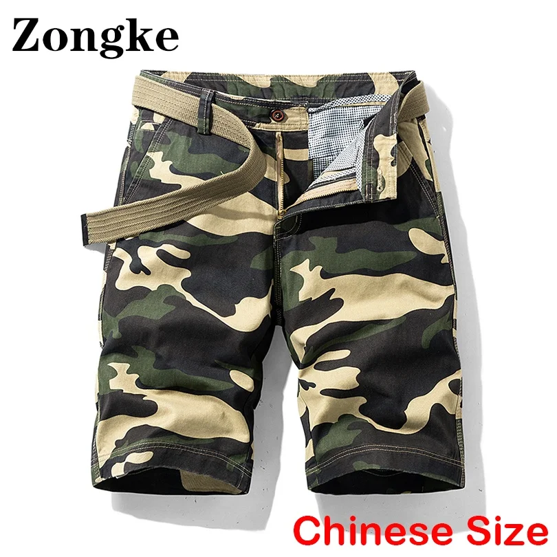 

Zongke Camo Mens Cargo Shorts Workout Casual Cargo Pants Men Shorts Knee Length Chinese Size 28-36 2022 Summer New Arrivals