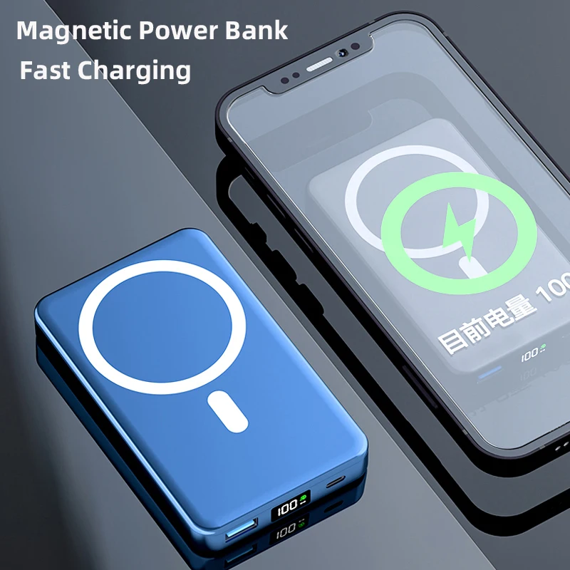 10000mAh Magnetic Wireless Power Bank For Iphone 14 13 Samsung Xiaomi Portable Induction Fast Charger External Auxiliary Battery images - 6