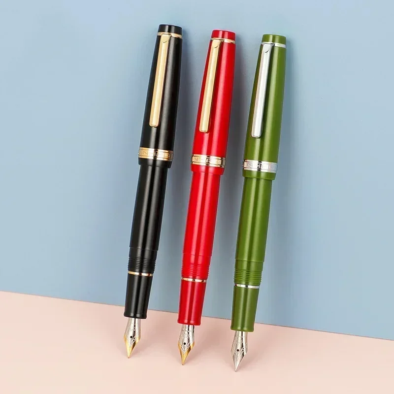 Jinhao 82 Fountain Pen Customized Mixed Macaron Color Acrylic EF/F/M/Bent Nib Golden Trim with Converter Writing