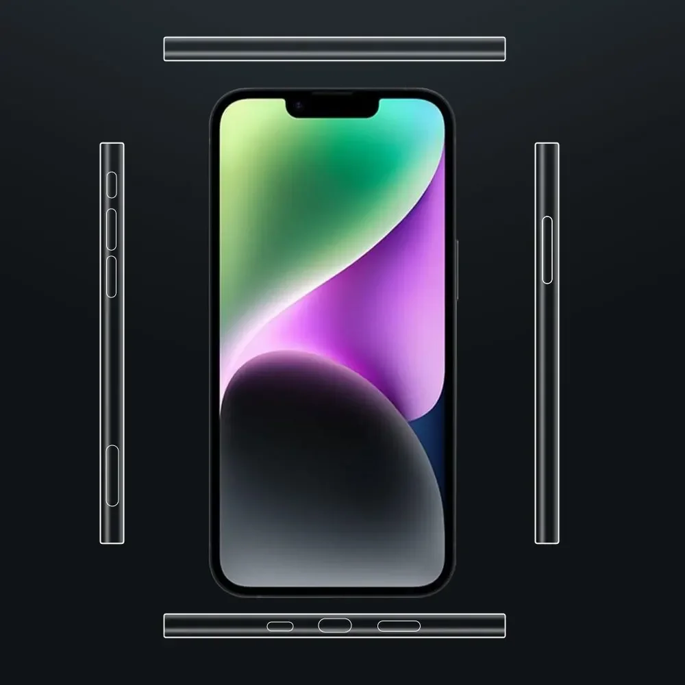 3 комплекта прозрачных боковых наклеек для телефона Apple iPhone X XS XR 8 11 12 13 14 15