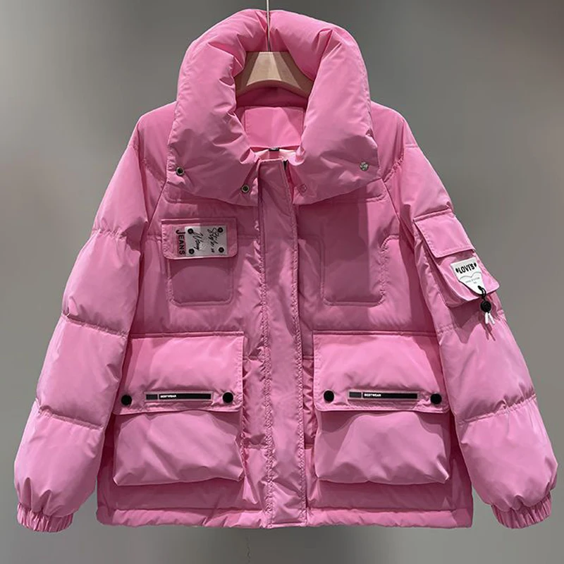 2022 new women's winter jacket fashion zipper parka women's down cotton coat loose warm casual clothes thickened jacket coat