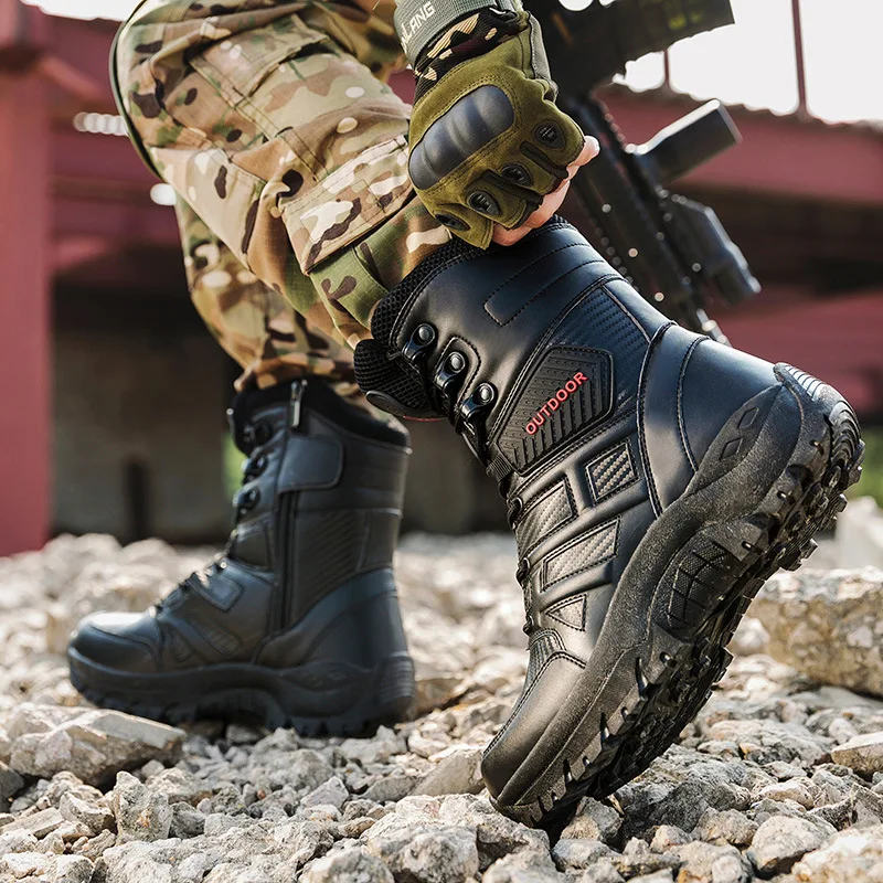 

New Outdoor Tactical Special Training High Quality Military Flock Desert Tactical Combat Boots Delta Masculino Militar Shoes