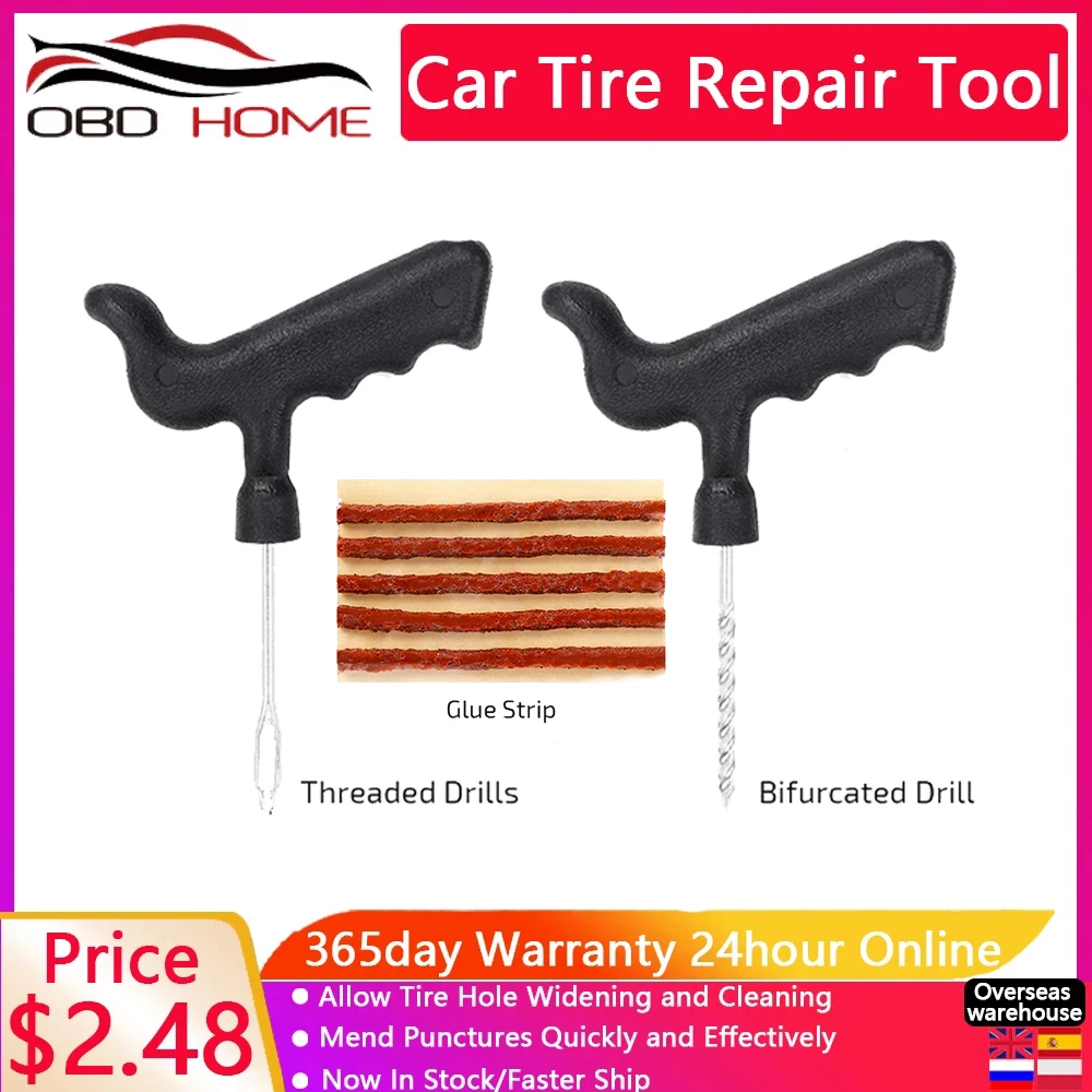 

Car Tire Repair Tool Tire Repair Kit Studding Tool Set Auto Bike Tubeless Tire Tyre Puncture Plug Garage Car Accessories