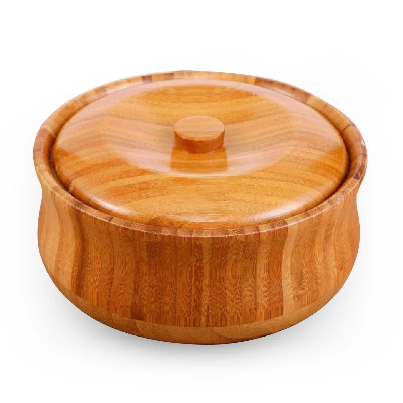 

Bamboo Bowl Lid Primitive Handmade Beer Rice Water Househould Eco-Friendly Milk Tea Noodles Natural Fine New Pattern Spruce